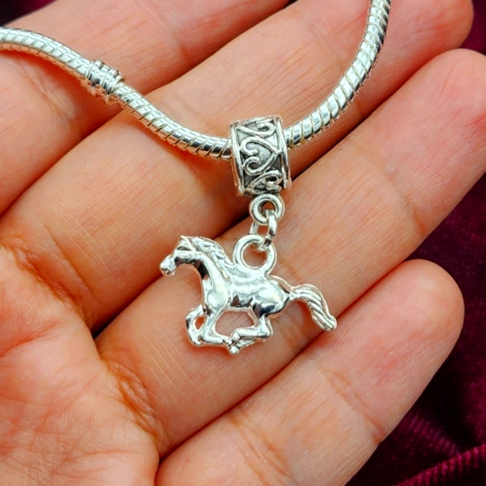 Horse cowgirl charm for Pandora